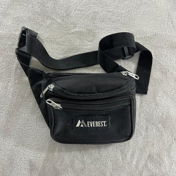 Everest Original Top Sports Black Fanny Pack Waist Bag Outdoor Retro Festival - Picture 2 of 6